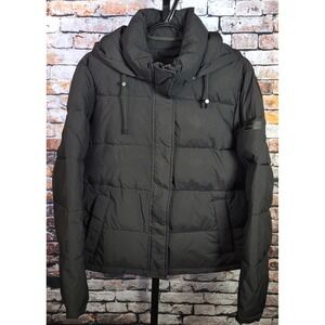 Calvin Klein Womens Puffer Zip Jacket Large Black Wintercore Minimalist Luxe